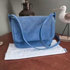 Neely & Chloe Blue Suede Crossbody Shoulder Bag NWOT